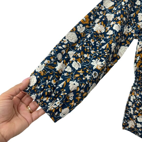 Universal Thread Womens Boho Floral 3/4 Sleeve Smocked Waist Peplum Top M - Picture 11 of 11